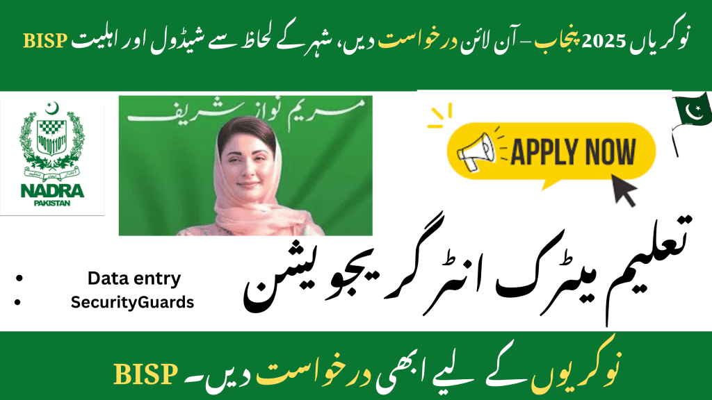 Apply for BISP Jobs 2025 Punjab - Online Form, Cities, Schedule